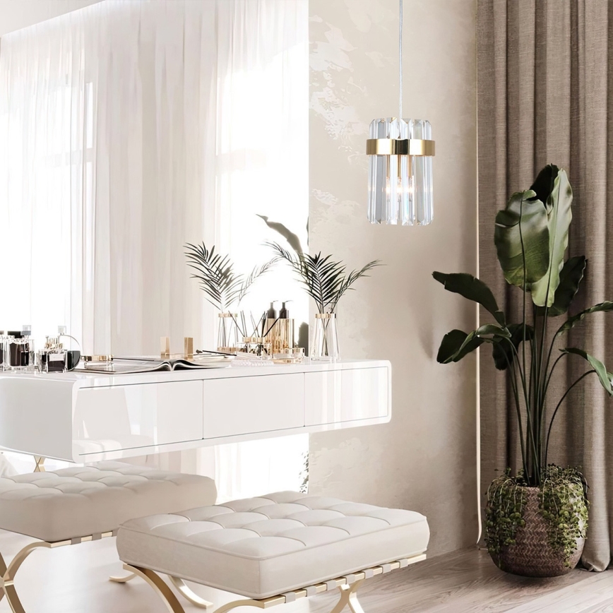 VETRO pendant light on cable 1xE14/10W/230V, gold