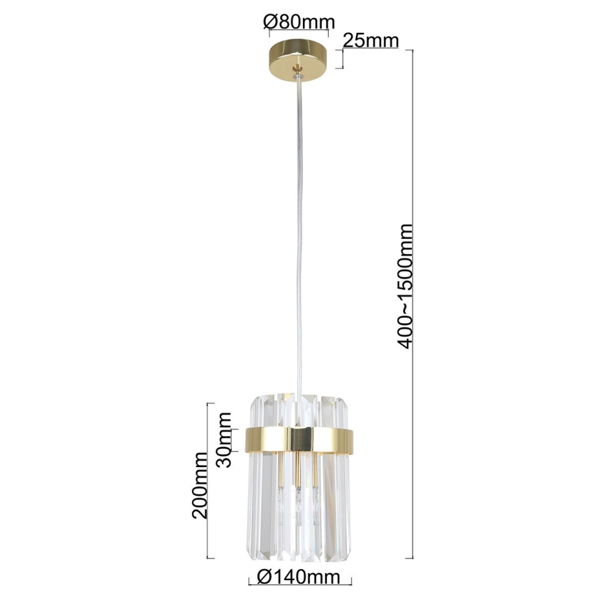 VETRO pendant light on cable 1xE14/10W/230V, gold
