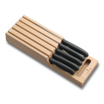 Victorinox - 6-piece kitchen knife set with organizer, beech/beige