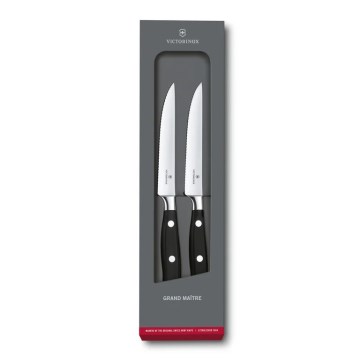 Victorinox - GRAND MAITRE 12 cm Steak Knife Set, 2 pcs, Black