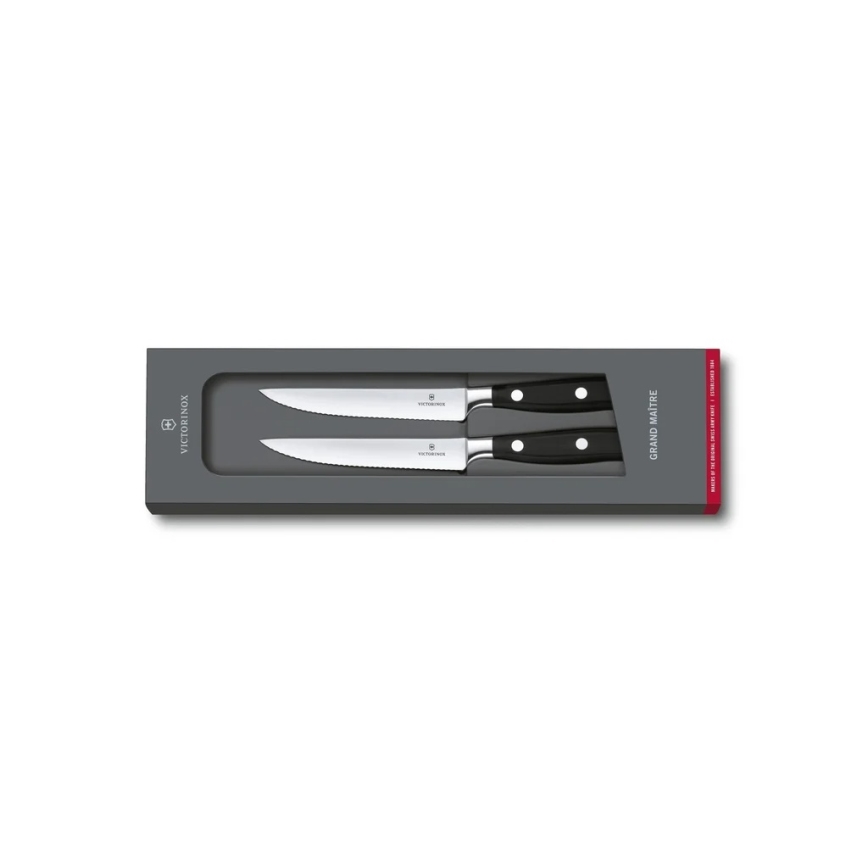 Victorinox - GRAND MAITRE 12 cm Steak Knife Set, 2 pcs, Black