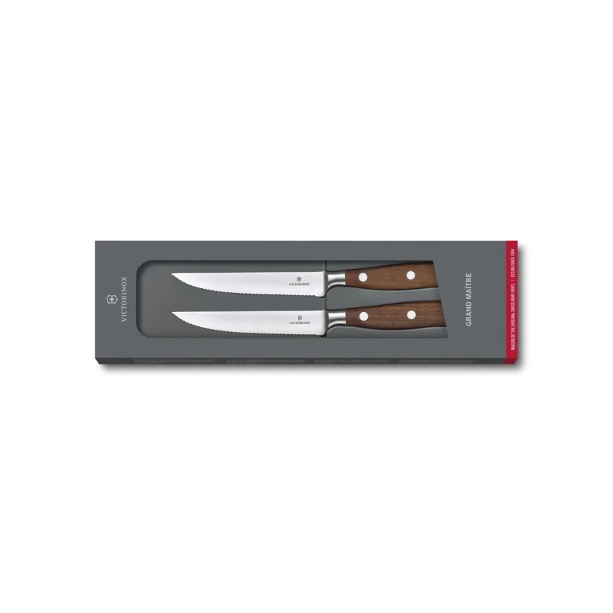Victorinox - GRAND MAITRE 12 cm Steak Knife Set, 2 pcs, Maple