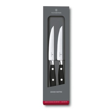 Victorinox - GRAND MAITRE 12 cm Steak Knife Set, 2-piece, Black
