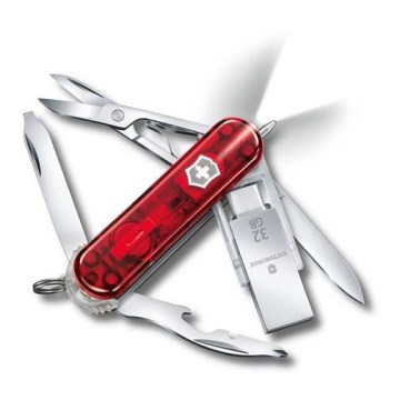Victorinox - Multifunctional pocket knife with flash drive 6 cm/11 functions red
