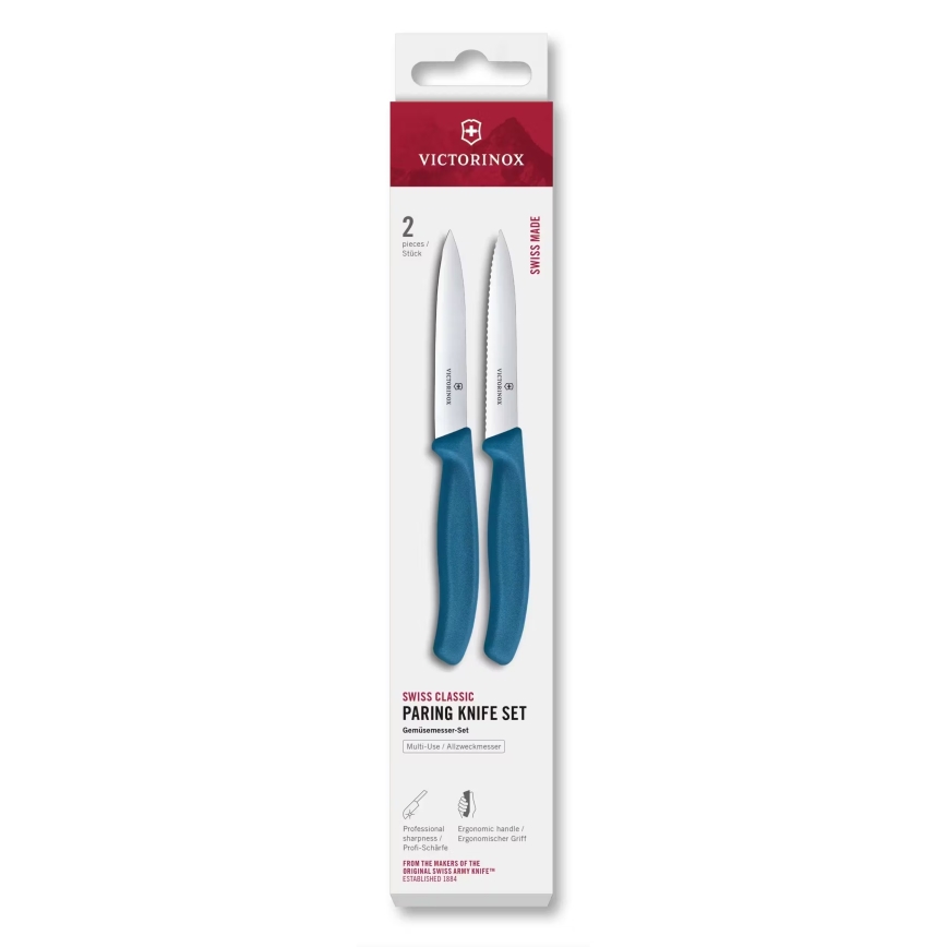 Victorinox - SWISS CLASSIC 10 cm 2-piece Vegetable Knife Set, Blue