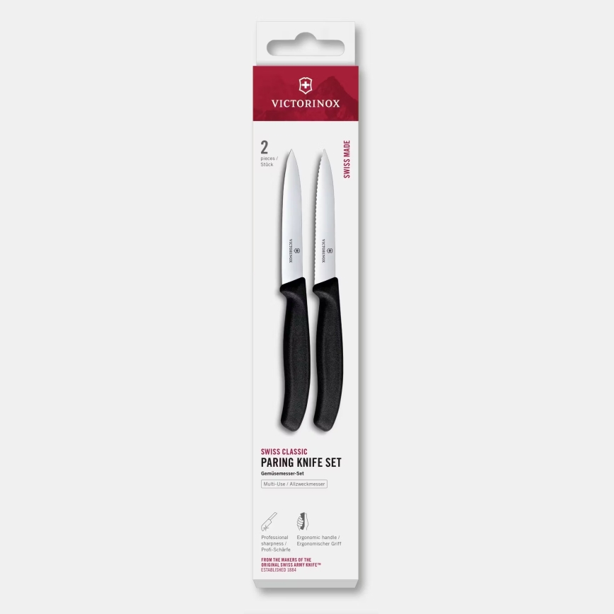 Victorinox - SWISS CLASSIC 10 cm Vegetable Knife Set, 2-piece, Black