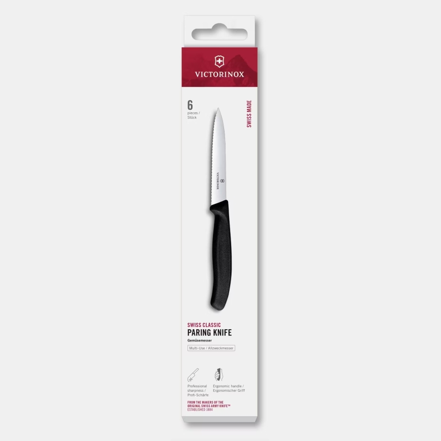 Victorinox - SWISS CLASSIC 10 cm Vegetable Knife Set, 6 pieces, Black