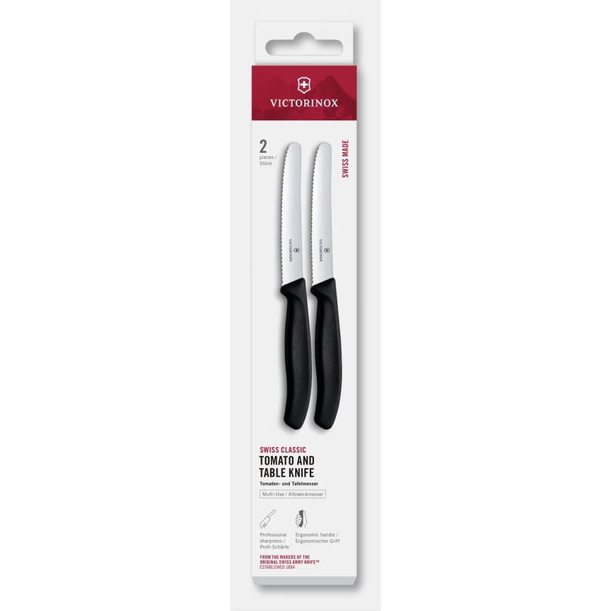Victorinox - SWISS CLASSIC 11 cm Vegetable Knife Set, 2 pcs, Black