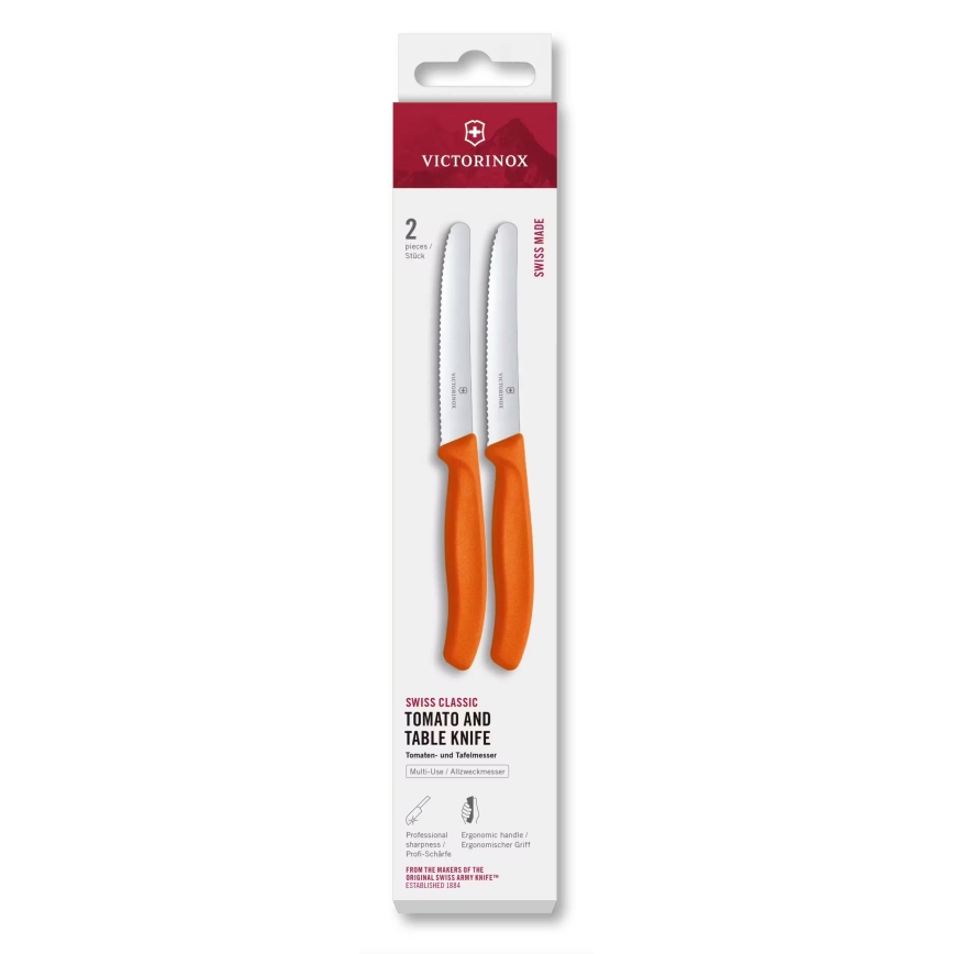 Victorinox - Swiss Classic 11 cm Vegetable Knife Set, 2-piece, Orange