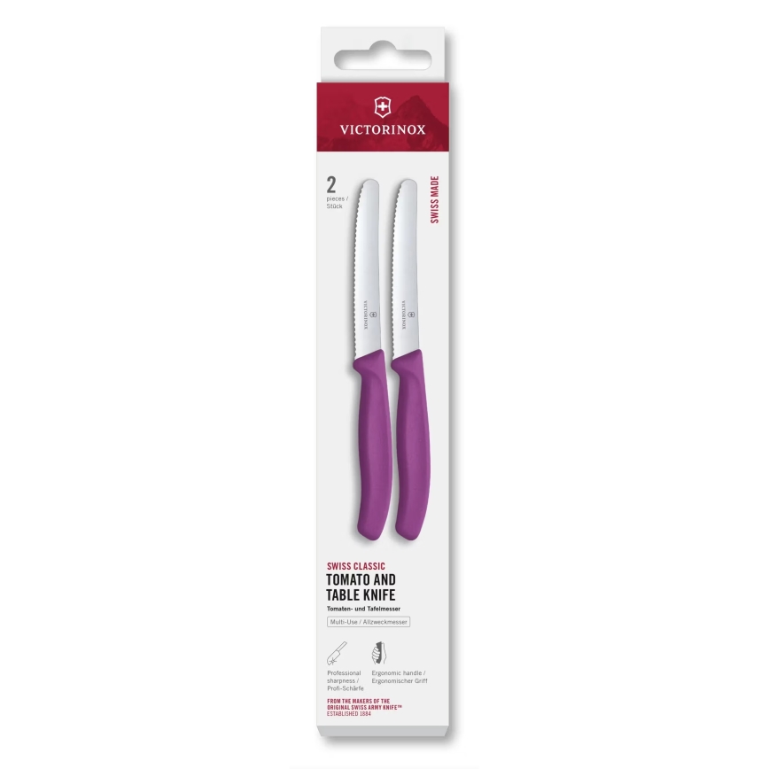 Victorinox - SWISS CLASSIC 11 cm Vegetable Knife Set, 2-piece, Purple