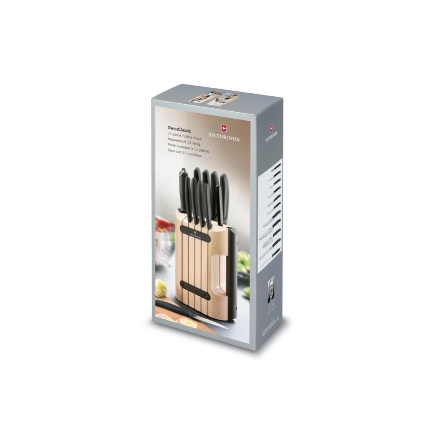Victorinox - SWISS CLASSIC 12-Piece Kitchen Knife Set with Beech Block, Beige
