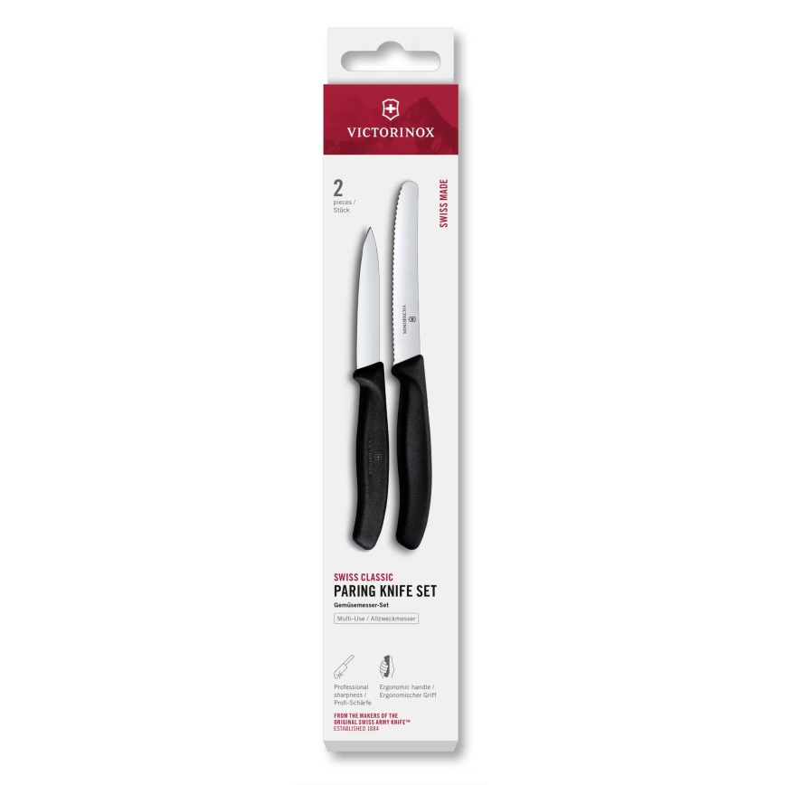 Victorinox - SWISS CLASSIC 2-piece Vegetable Knife Set, Black