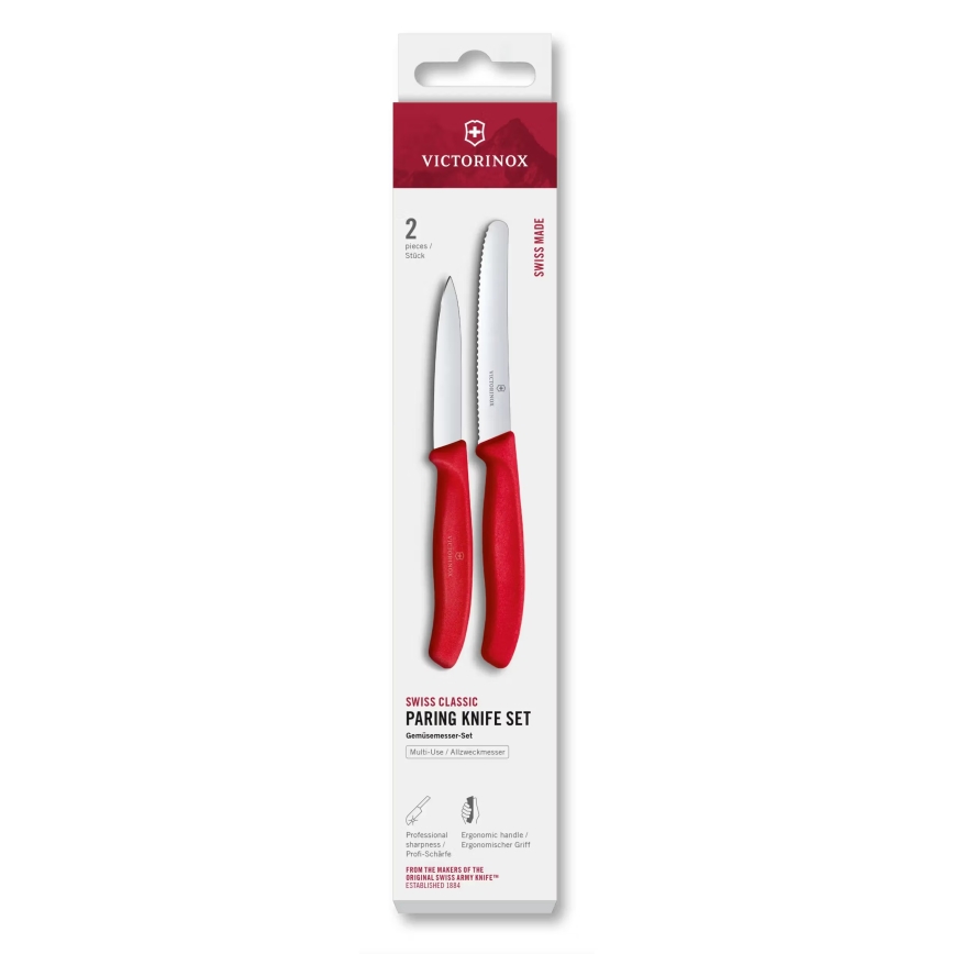 Victorinox - SWISS CLASSIC 2-piece Vegetable Knife Set, Red