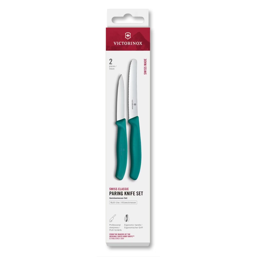 Victorinox - SWISS CLASSIC 2-piece Vegetable Knife Set, Turquoise