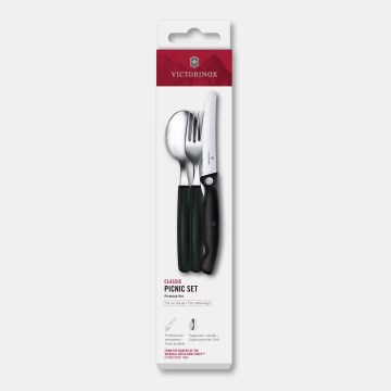 Victorinox - SWISS CLASSIC 3-piece Picnic Cutlery Set, Black
