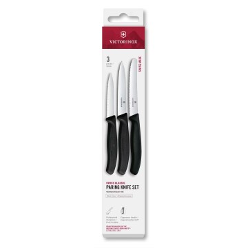 Victorinox - SWISS CLASSIC 3-piece Vegetable Knife Set, Black