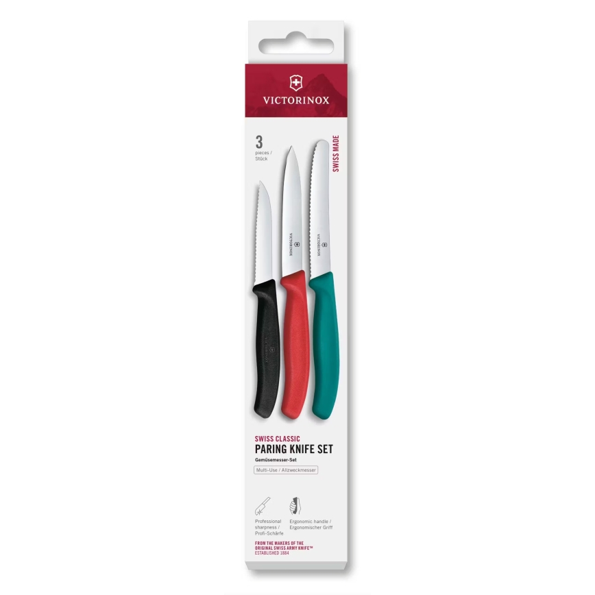 Victorinox - SWISS CLASSIC 3-piece vegetable knife set, multicolored