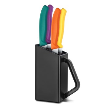 Victorinox - SWISS CLASSIC 5-piece multicolored kitchen knife set with block