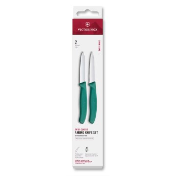 Victorinox – SWISS CLASSIC 8 cm 2-piece Kitchen Vegetable Knife Set, Turquoise
