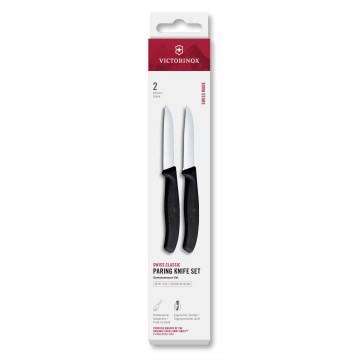 Victorinox - SWISS CLASSIC 8 cm Kitchen Vegetable Knife Set, 2 pcs, Black