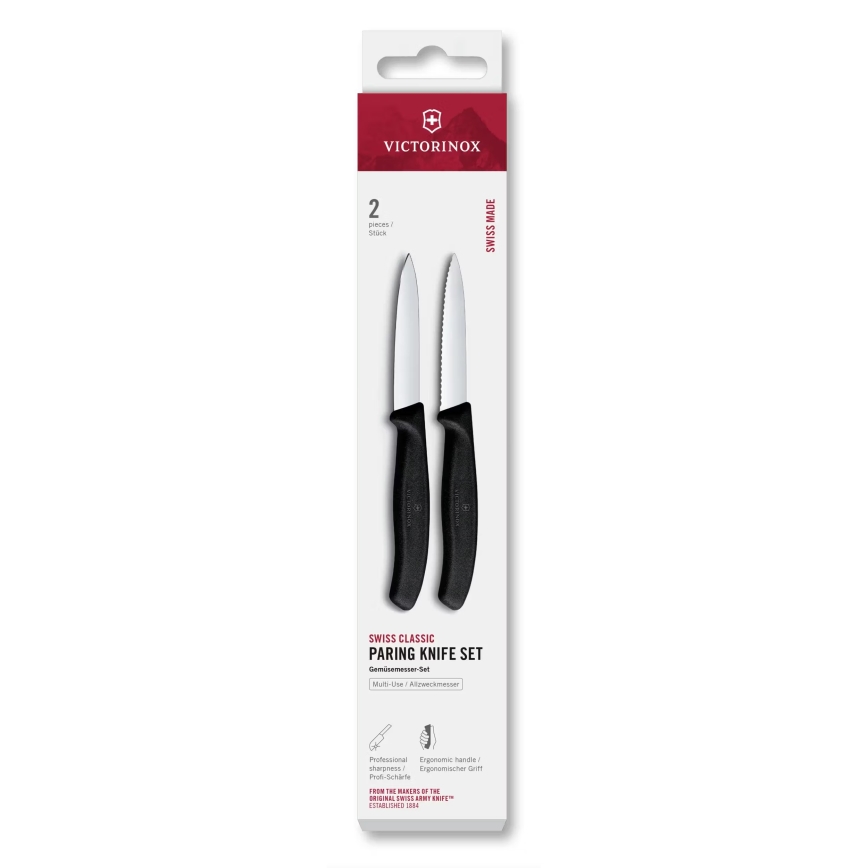 Victorinox - SWISS CLASSIC 8 cm Vegetable Knife Set, 2 pcs, Black