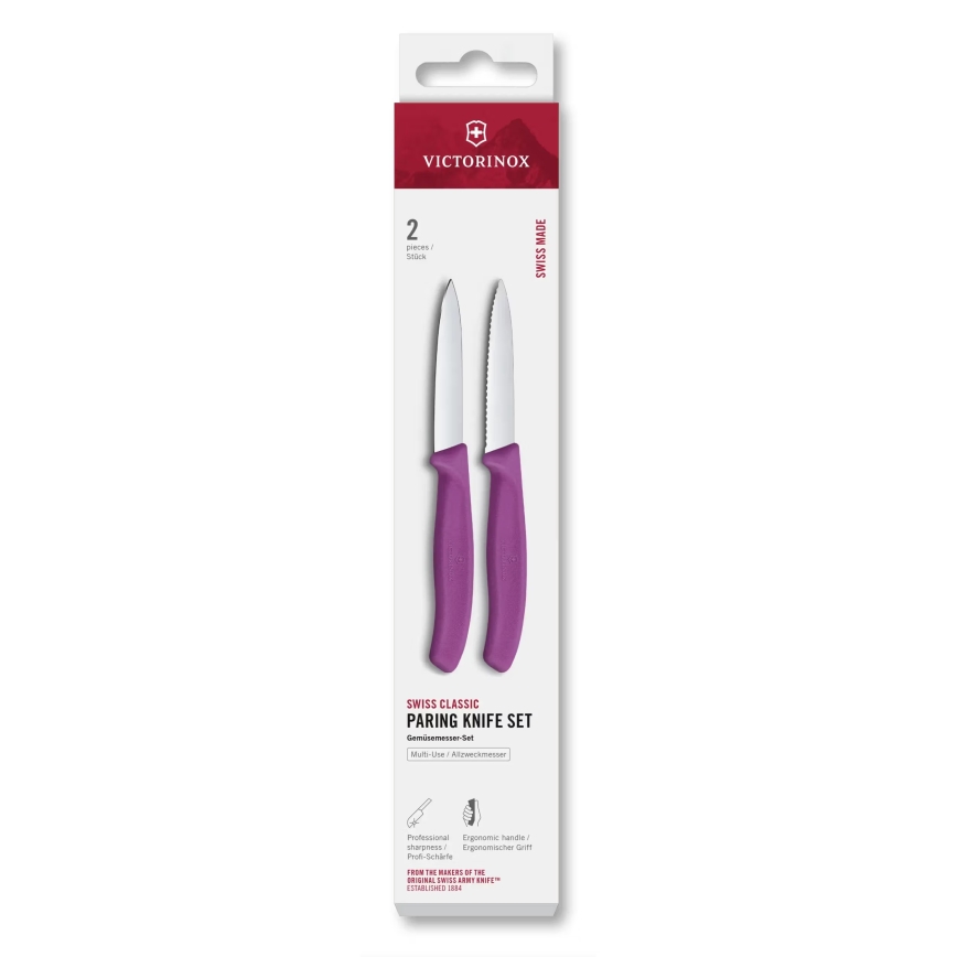Victorinox - SWISS CLASSIC 8 cm Vegetable Knife Set, 2 pcs, Purple