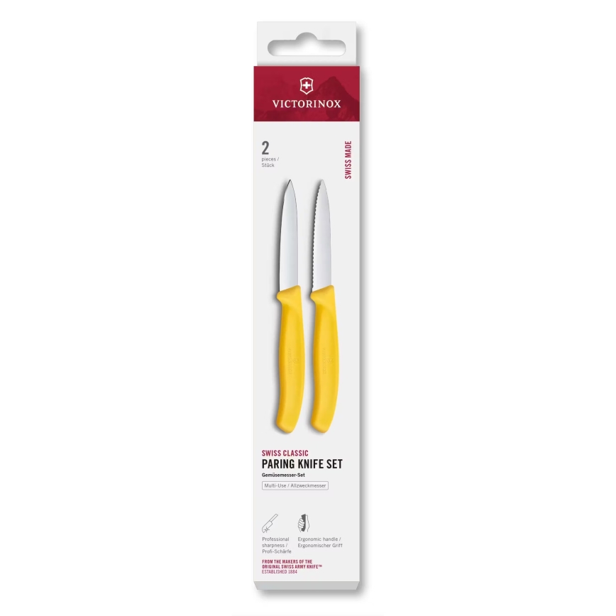 Victorinox - SWISS CLASSIC 8 cm Vegetable Knife Set, 2-piece, Yellow