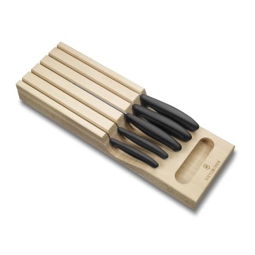 Victorinox - SWISS CLASSIC kitchen knife set with organizer, 6-piece, beech/beige