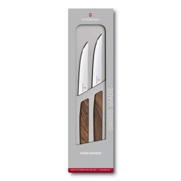 Victorinox - SWISS MODERN 12 cm Steak Knife Set, 2-piece, Walnut