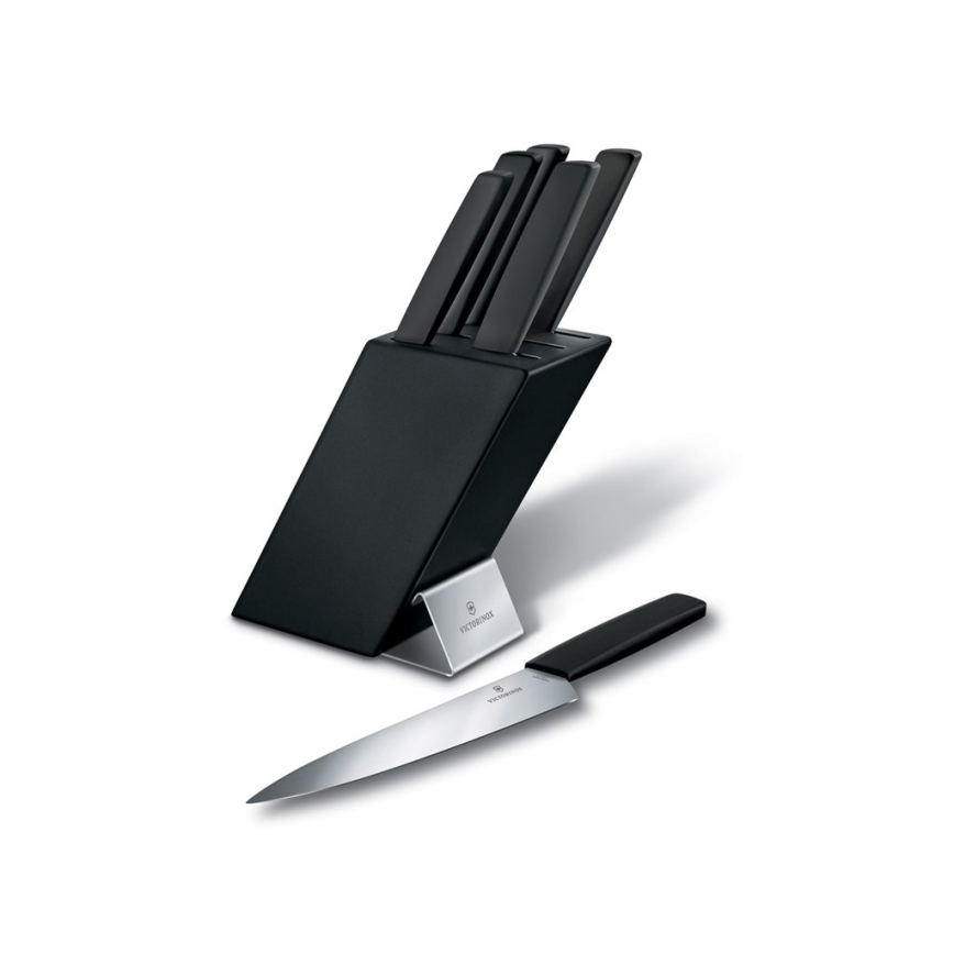 Victorinox - SWISS MODERN 7-piece Kitchen Knife Set with Block, Beech/Black