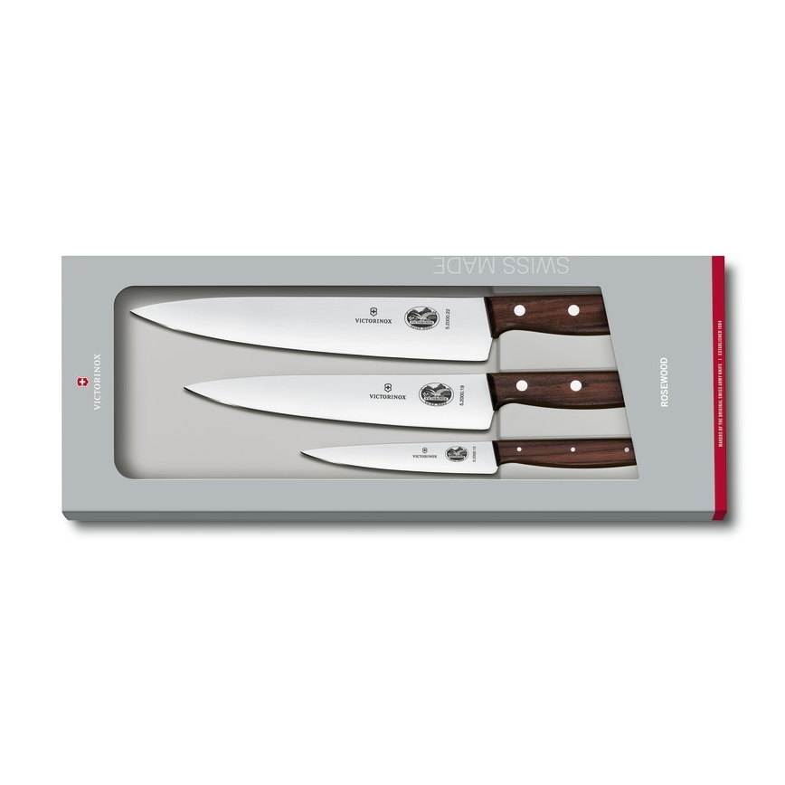 Victorinox - WOOD 3-piece kitchen knife set, maple