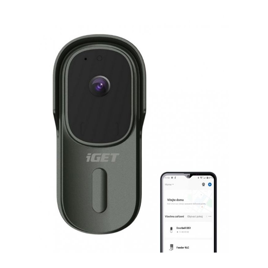 Video doorbell with motion sensor Full HD 1080p 5200 mAh IP65 Wi-Fi anthracite
