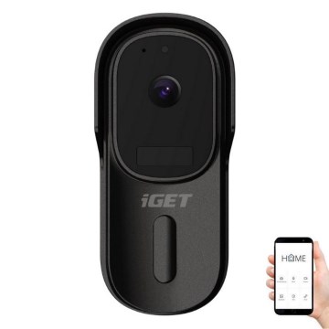 Video doorbell with motion sensor Full HD 1080p 5200 mAh IP65 Wi-Fi black
