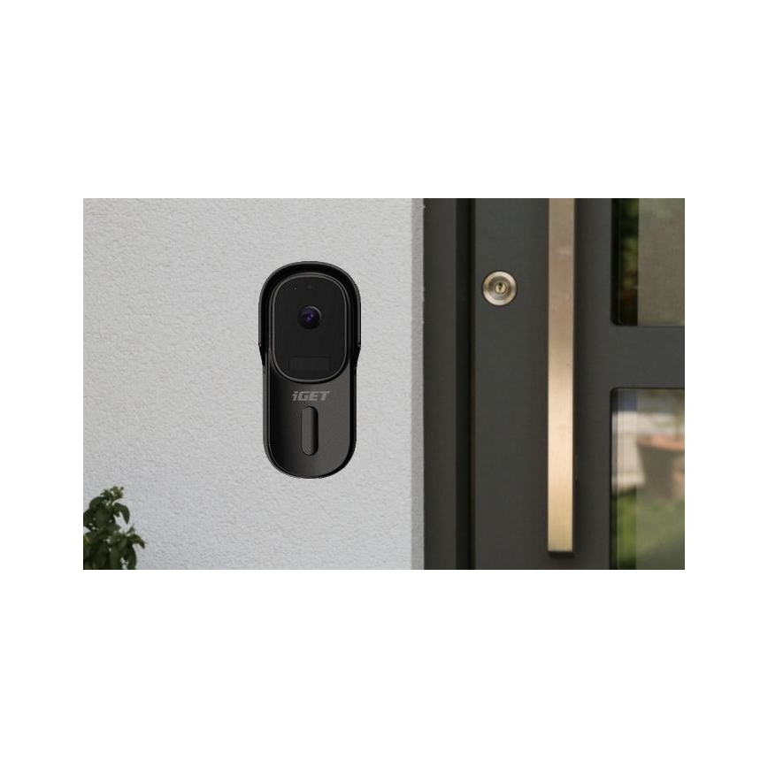 Video doorbell with motion sensor Full HD 1080p 5200 mAh IP65 Wi-Fi black