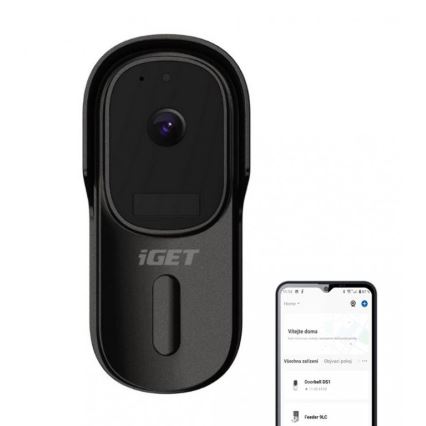 Video doorbell with motion sensor Full HD 1080p 5200 mAh IP65 Wi-Fi black