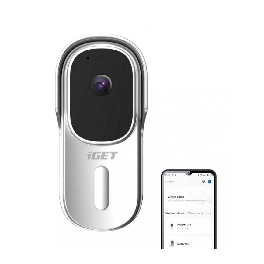 Video doorbell with motion sensor Full HD 1080p 5200 mAh IP65 Wi-Fi white