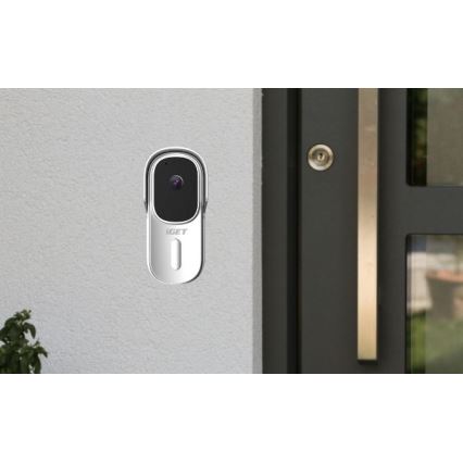 Video doorbell with motion sensor Full HD 1080p IP65 Wi-Fi white + speaker
