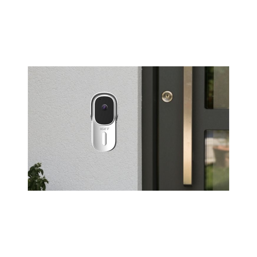 Video doorbell with motion sensor Full HD 1080p IP65 Wi-Fi white + speaker