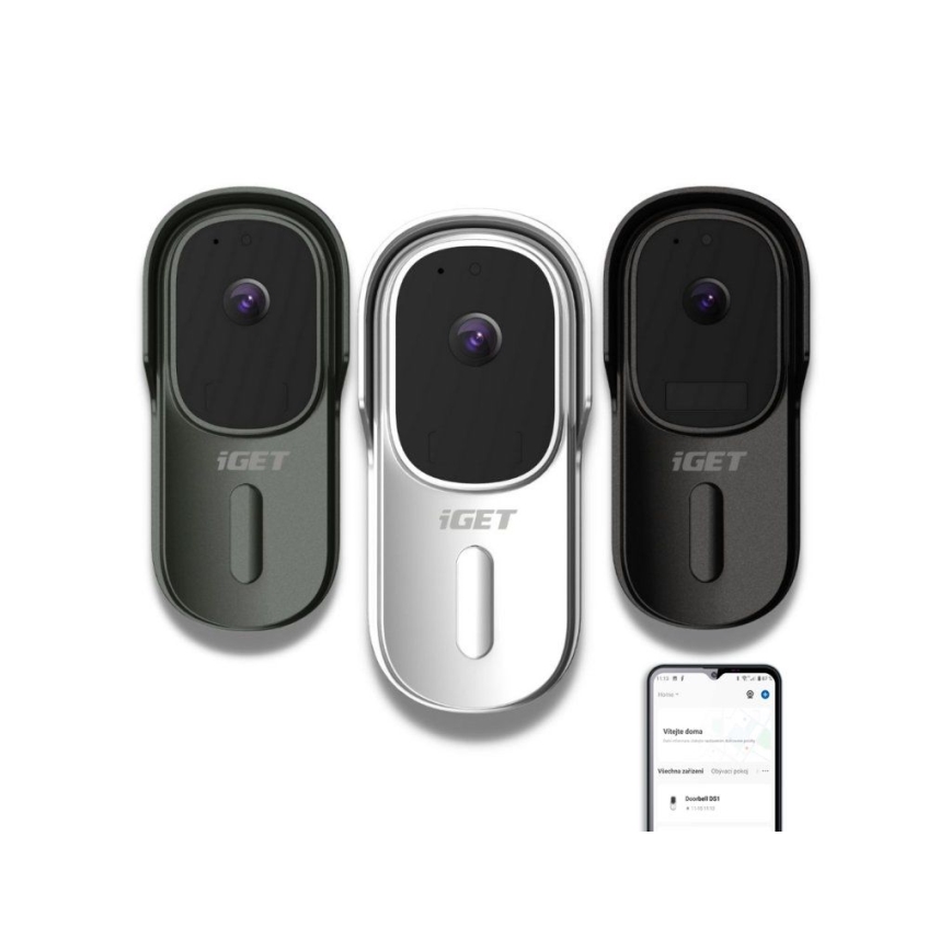 Video doorbell with motion sensor Full HD 1080p IP65 Wi-Fi white + speaker