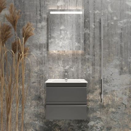 VIGO bathroom vanity with sink + LED backlit wall mirror LED/10W/230V IP44, gray