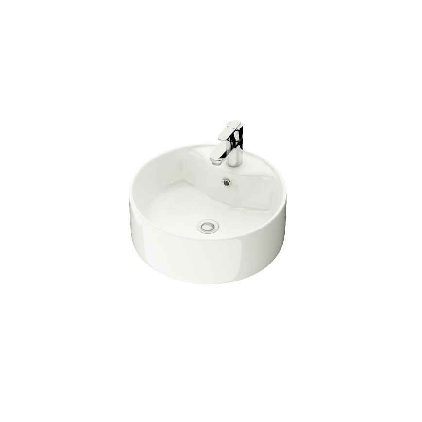 VIKEDAL Countertop Basin, Ø 38 cm, Ceramic/White