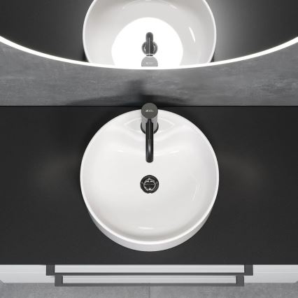 VIKEDAL Countertop Basin, Ø 38 cm, Ceramic/White