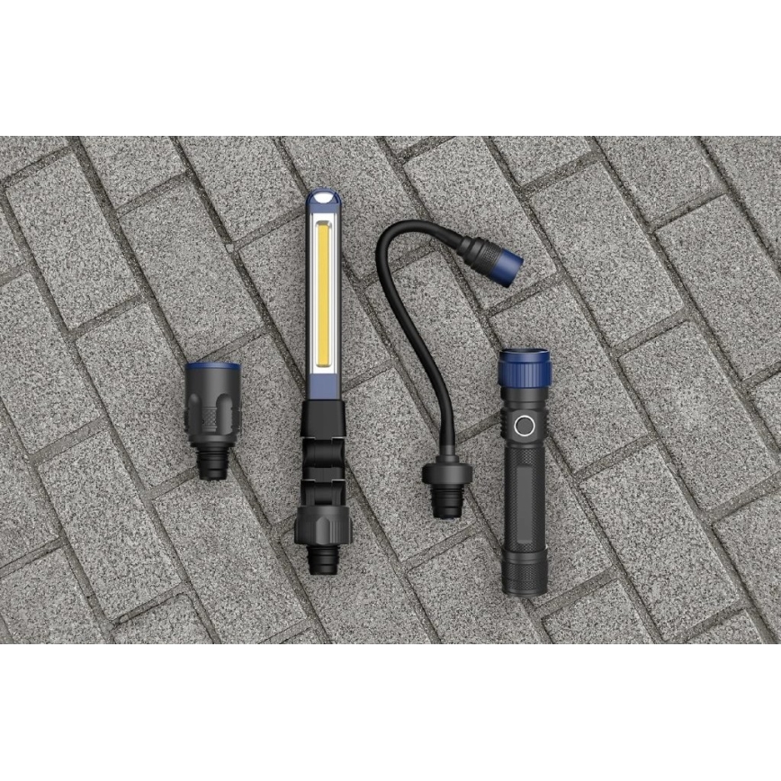 Viking - 3-in-1 Dimmable Rechargeable LED Flashlight, 5V, IPX4, 380 lm, 2200 mAh