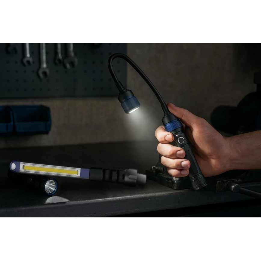 Viking - 3-in-1 LED Rechargeable Flashlight, 5V, IPX4, 380 lm, 2200 mAh