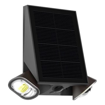 Viking - Dimmable LED solar adjustable wall light with integrated sensor, LED 1.3 W / 3.7 V, IP44, 4000 K, 2000 mAh