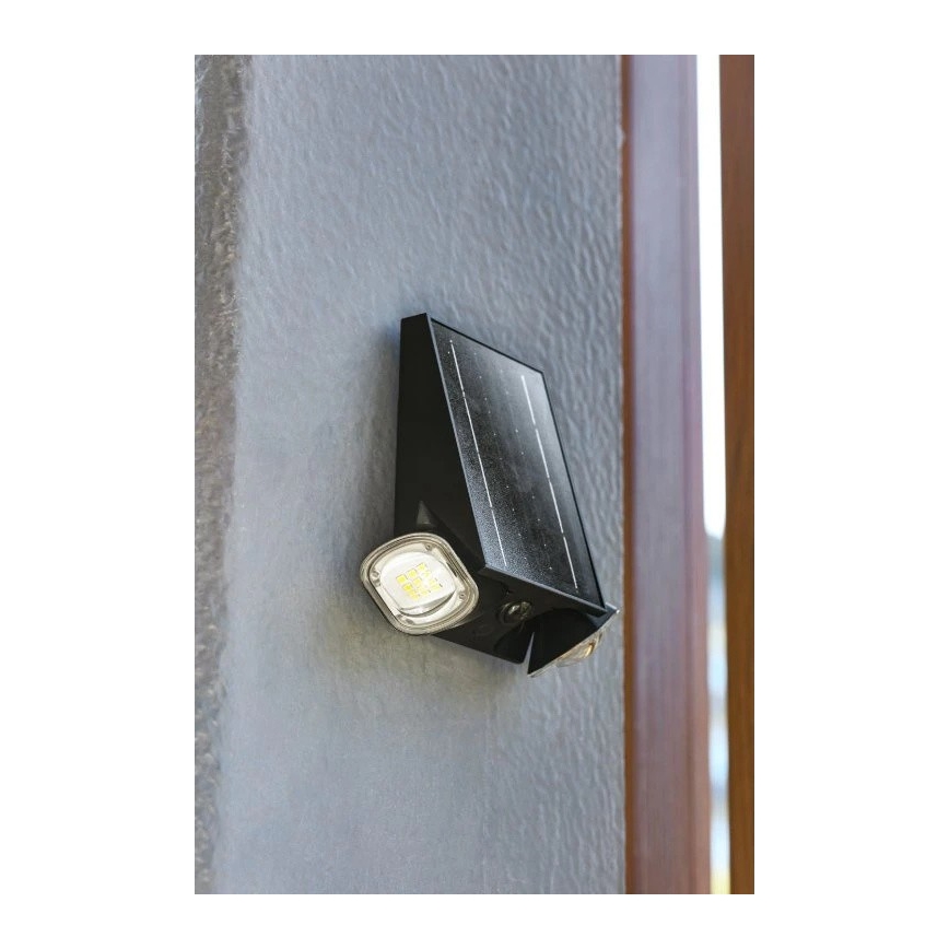 Viking - Dimmable LED solar adjustable wall light with integrated sensor, LED 1.3 W / 3.7 V, IP44, 4000 K, 2000 mAh