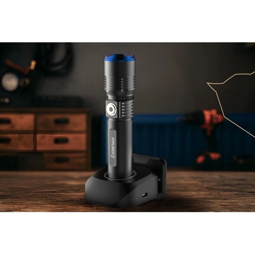 Viking - Dimmable Rechargeable Flashlight LED/5V IPX3 600 lm 2600 mAh