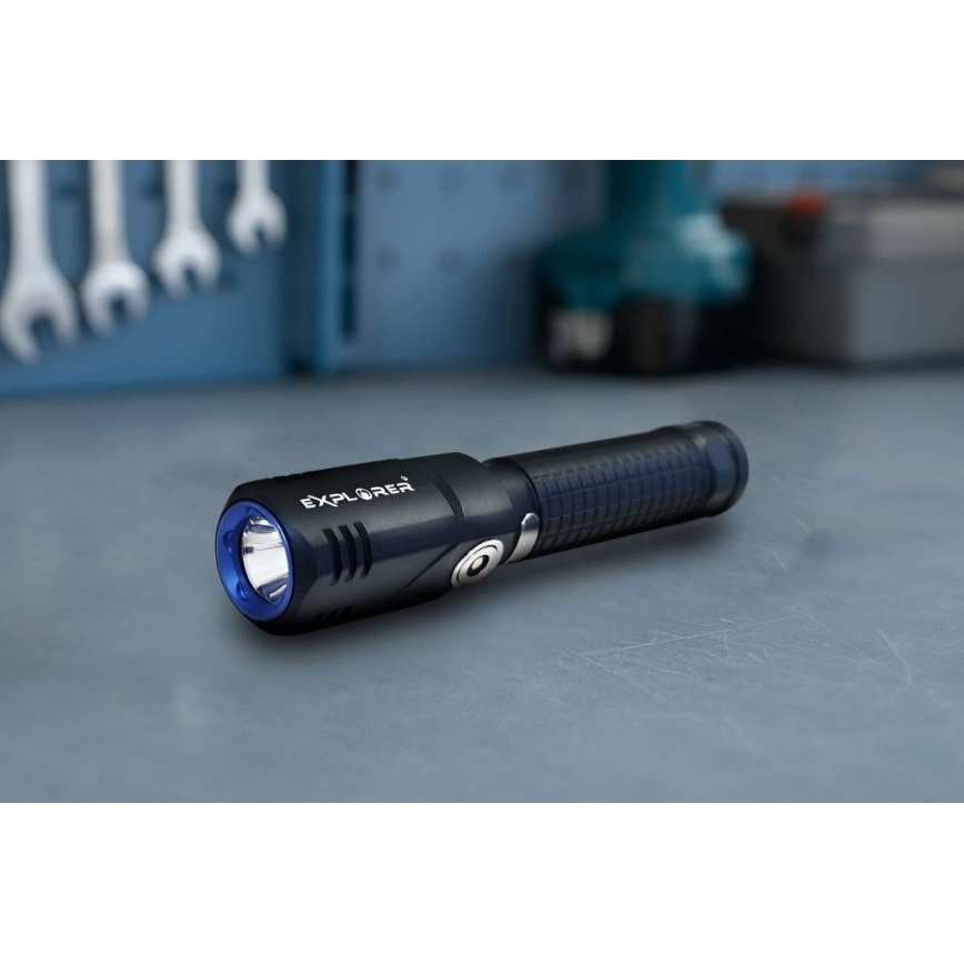 Viking - Dimmable Rechargeable LED Flashlight, 5V, IPX4, 350 lm, 750 mAh