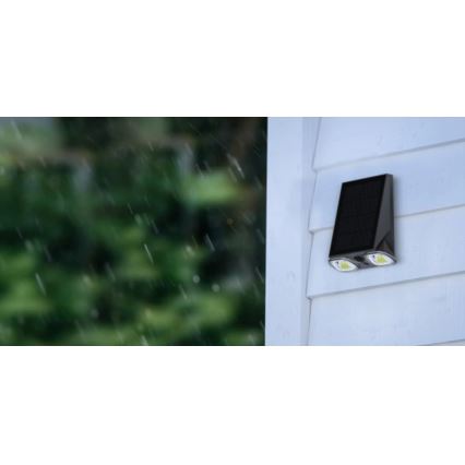 Viking - Dimmable LED Solar Wall Light with Sensor LED/1.3W/3.7V IP44 4000K 2000 mAh