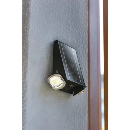 Viking - Dimmable LED Solar Wall Light with Sensor LED/1.3W/3.7V IP44 4000K 2000 mAh